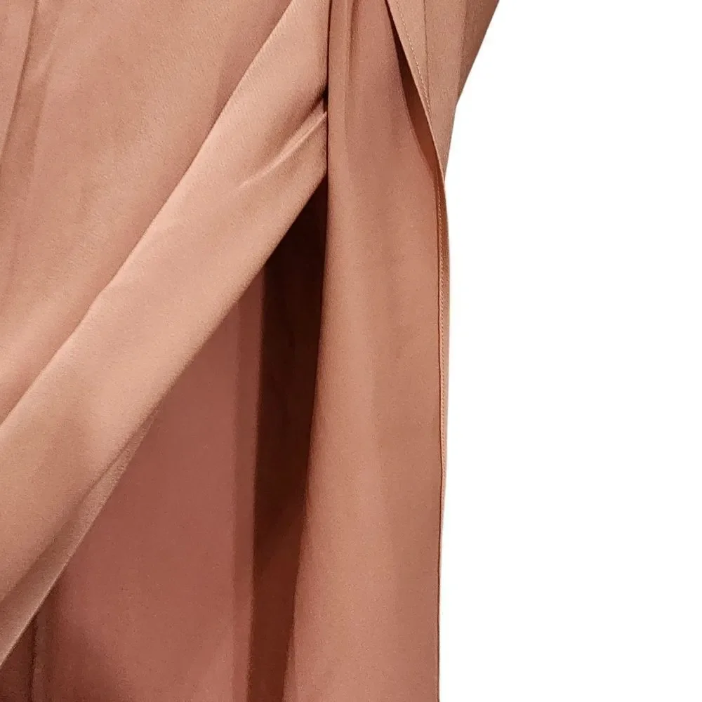 Blu Pepper Maxi Skirt L Tan Satin  Cowgirl Western NWT